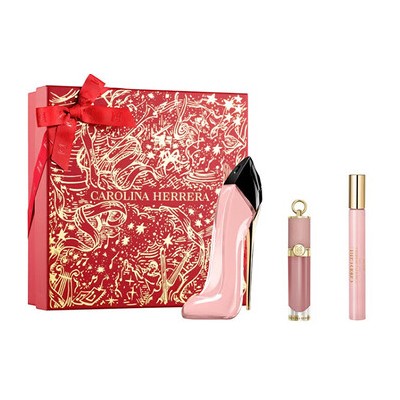 Carolina Herrera Good Girl Blush Gift Set - rinkinys - EDP 80 ml, lūpų blizgis 5 ml ir mini EDP 10