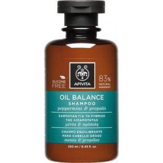 Apivita Oil Balance Shampoo - Hloubkově čistící šampon pro mastnou pokožku hlavy 250 ml