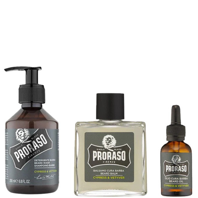 Proraso Cypress & Vetyver Beard Wash Set - Beard Wash Gift Set 330 ml