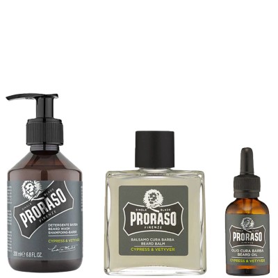 Proraso Cypress & Vetyver Beard Wash Set - Beard Wash Gift Set 330 ml
