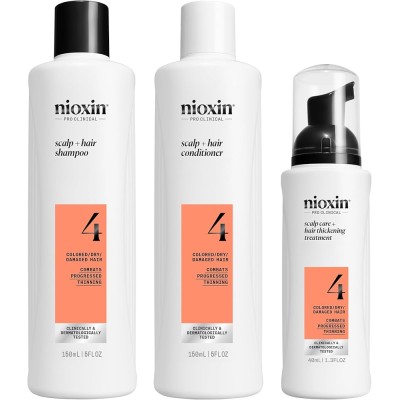Nioxin System 4 Scalp Care Set - priežiūros rinkinys ploniems dažytiems plaukams
