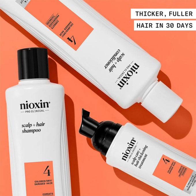 Nioxin System 4 Scalp Care Set - priežiūros rinkinys ploniems dažytiems plaukams