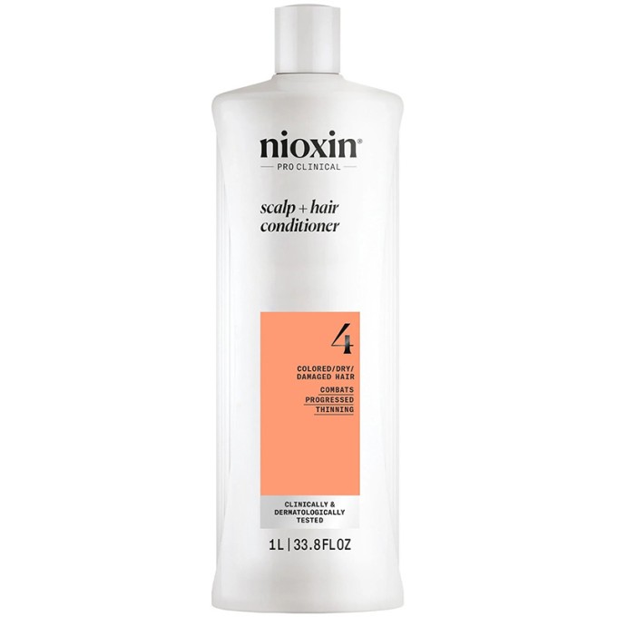 Nioxin System 4 Scalp & Hair Conditioner - kondicionierius dažytiems, slenkantiems plaukams, 1000 ml