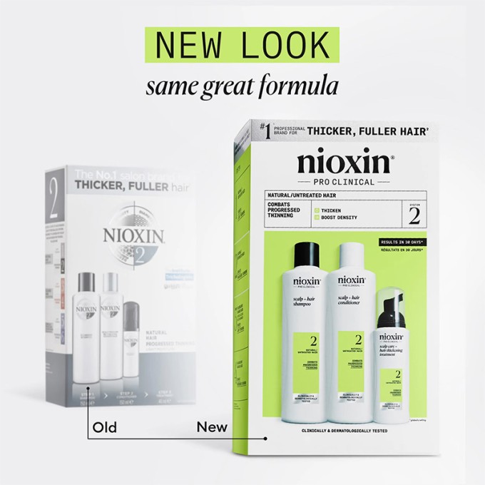 Nioxin System 2 Set - priežiūros rinkinys ploniems natūraliems plaukams