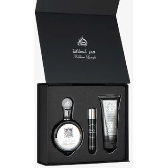 Lattafa Perfumes Pride Fakhar Black Dárková sada EDP 100 ml, miniaturka EDP 12 ml a sprchový gel 100 ml 100ml