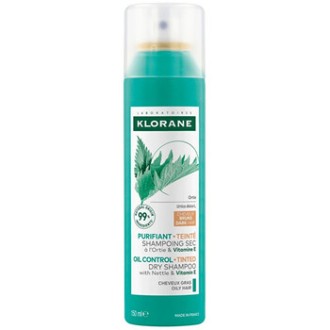 Klorane Bio Kopřiva Dry Shampoo - Suchý šampon pro mastné a tmavé vlasy 150ml