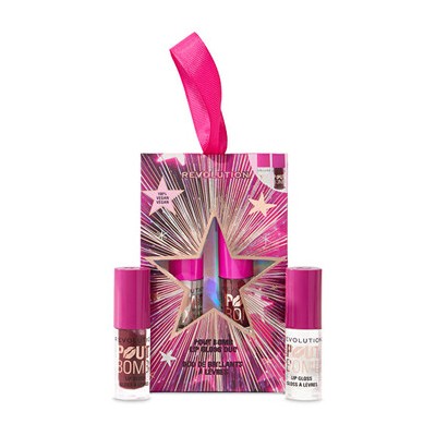 Makeup Revolution Pout Bomb Plumping Mini Lip Gloss Set Mauve - Dárková sada