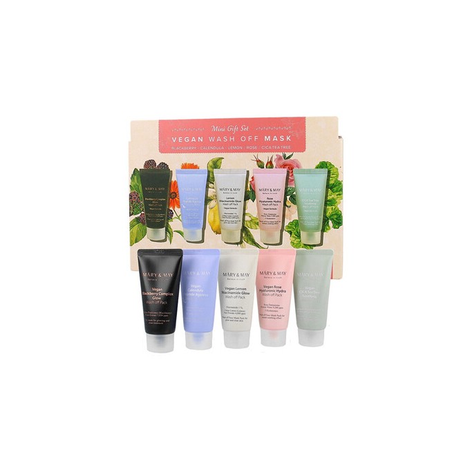 MARY & MAY Vegan Wash Off Mask Mini Gift Set - Dárková sada masek