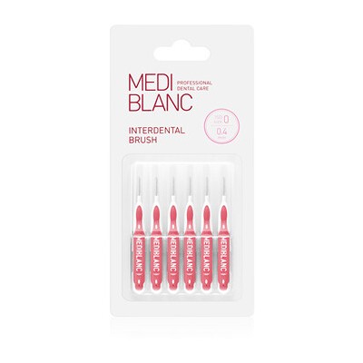 MEDIBLANC Mezizubní kartáček tvaru I 0,4 mm ( růžový ) 6.0ks