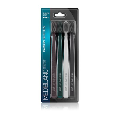 MEDIBLANC Zubní kartáček s uhlíkovými štětinami 4 ks