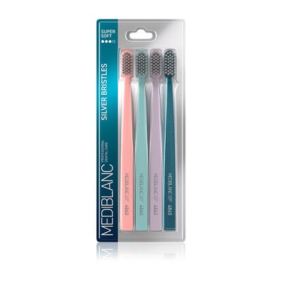 MEDIBLANC Zubní kartáček se stříbrnými štětinami 4 ks