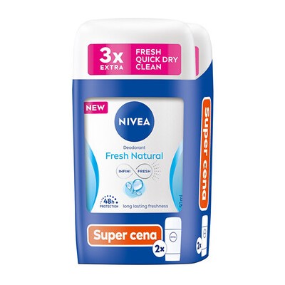 Nivea Fresh Natural Deodorant Duo - Sada tuhých deodorantů 50ml