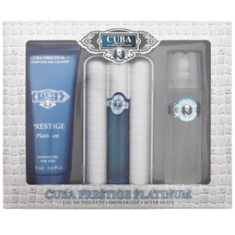 Cuba Prestige Platinum Dárková sada EDT 90 ml, sprchový gel 200 ml a After Shave ( voda po holení ) 100 ml 90ml