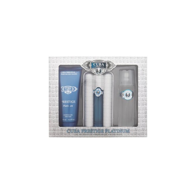 Cuba Prestige Platinum Dárková sada EDT 90 ml, sprchový gel 200 ml a After Shave ( voda po holení ) 100 ml 90ml