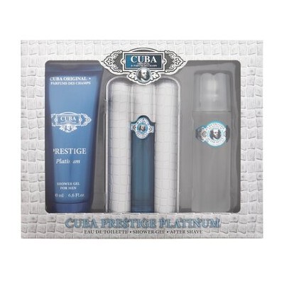 Cuba Prestige Platinum Dárková sada EDT 90 ml, sprchový gel 200 ml a After Shave ( voda po holení ) 100 ml 90ml