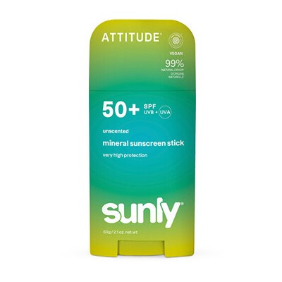 Attitude Sunly Stick SPF 50 - Minerální opalovací krém v tyčince 60.0g