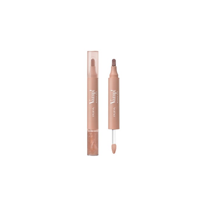 Pupa Vamp! Marker Duo - Fix a olejový lesk na rty 2v1 4 ml 009 Jelly Coral