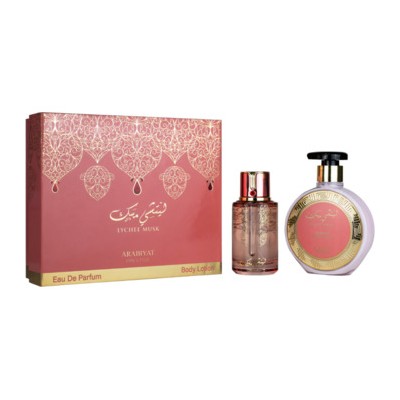 Arabiyat Prestige Lychee Musk Dárková sada EDP 100 ml a tělové mléko 300 ml 100ml