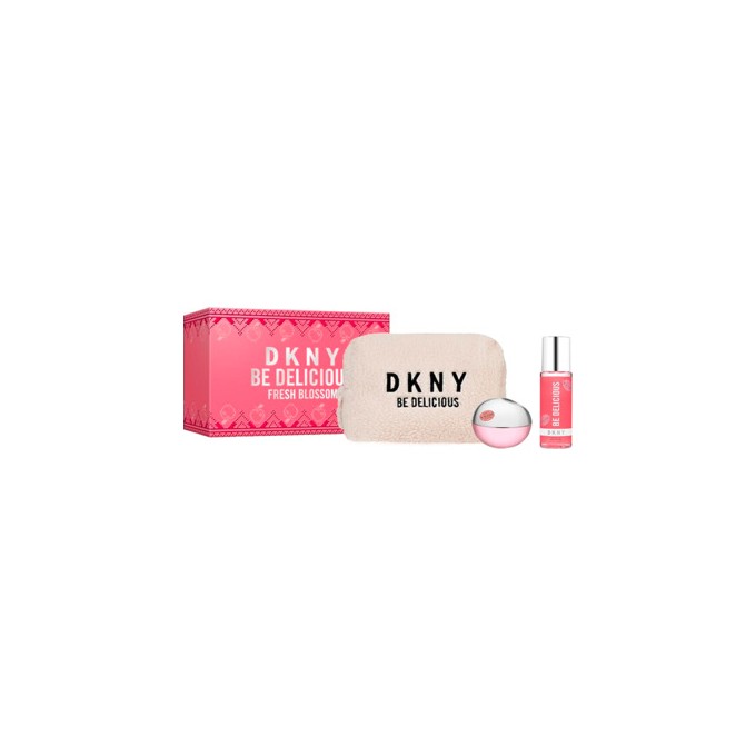 DKNY DKNY Be Delicious Fresh Blossom Dárková sada EDP 100 ml, tělový sprej 125 ml a kosmetická taštička 100ml