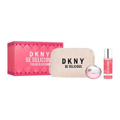 DKNY DKNY Be Delicious Fresh Blossom Dárková sada EDP 100 ml, tělový sprej 125 ml a kosmetická taštička 100ml
