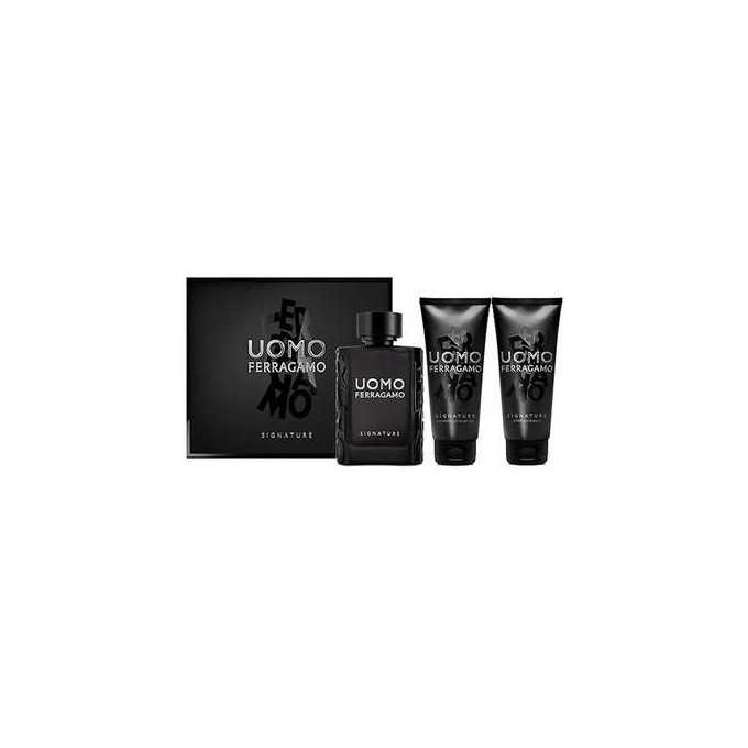 Salvatore Ferragamo Uomo Signature Dárková sada EDP 100 ml, After Shave Balzam ( balzám po holení ) 100 ml a sprchový gel 100 ml