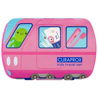 Curaprox Kids Travel Set ( růžový ) - Cestovní sada