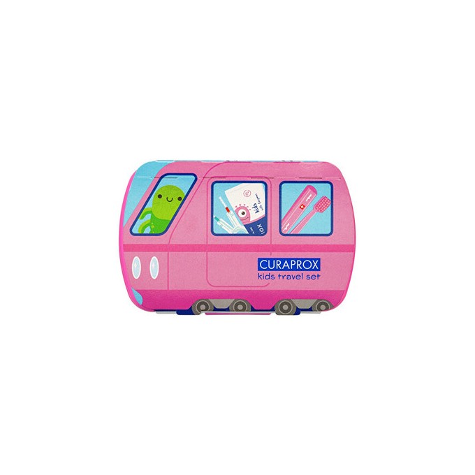 Curaprox Kids Travel Set ( růžový ) - Cestovní sada