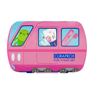 Curaprox Kids Travel Set ( růžový ) - Cestovní sada
