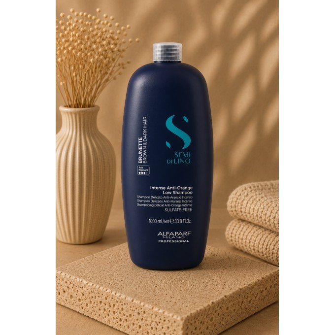 Alfaparf Milano Semi Di Lino Anti-Orange Low Shampoo - šampūnas, neutralizuojantis oranžinius