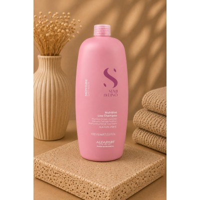 Alfaparf Milano Semi Di Lino Moisture Nutritive Low Shampoo - šampūnas sausiems plaukams, 1000 ml