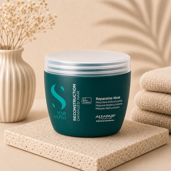 Alfaparf Milano Semi Di Lino Reparative Mask - Regenerating hair mask for damaged hair 500 ml