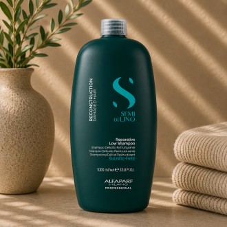 Alfaparf Milano Semi Di Lino Reparative Low Shampoo - Regenerating shampoo for damaged hair 1000 ml