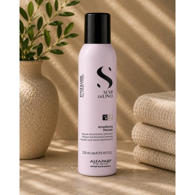 Alfaparf Milano Semi Di Lino Style&Care Amplifying Mousse - apimtį suteikiančios putos ploniems ir