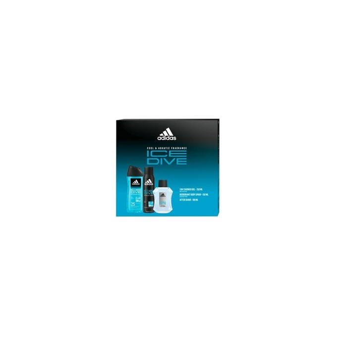 Adidas Ice Dive Gift set Aftershave 100 ml, shower gel 250 ml and deodorant 150 ml 100ml