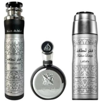 Lattafa Perfumes Fakhar Lattafa Black Dárková sada EDP 100 ml, deospray 200 ml a bytová vůně 300 ml 100ml