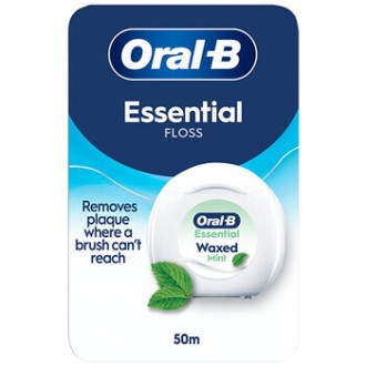 Oral B Essential Waxed Mint Floss - Dentální voskovaná nit 0ml 2 x 50m