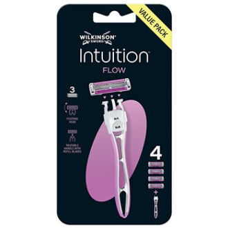 Wilkinson Sword Intuition Flow - Holící strojek + 4 hlavice