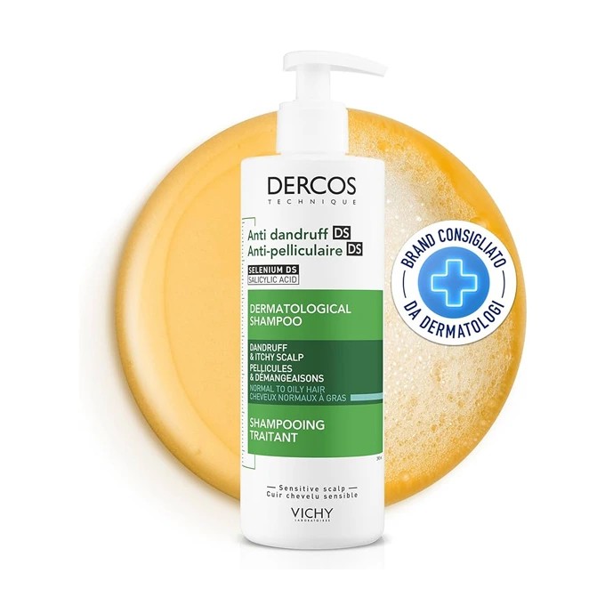Vichy Dercos Anti-Dandruff Advanced Action (Normal to Oily Hair) - šampūnas nuo pleiskanų, 390 ml