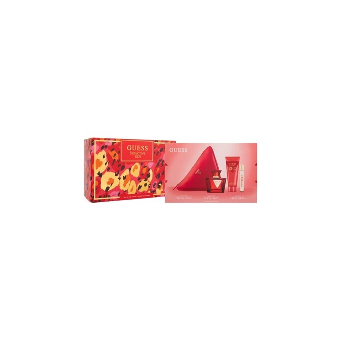 Guess Seductive Red Dárková sada EDT 75 ml, tělové mléko 100 ml, miniaturka EDT 15 ml a kosmetická taštička 75ml