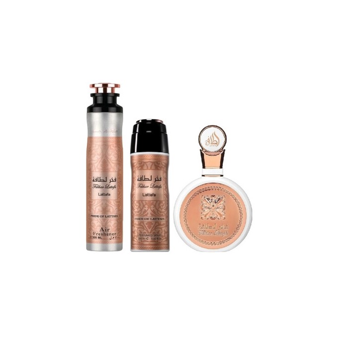 Lattafa Perfumes Pride of Lattafa Fakhar Lattafa Dárková sada EDP 100 ml, deospray 200 ml a bytová vůně 300 ml 100ml