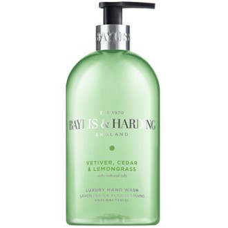 Baylis & Harding Hand Soap Vetiver, Cedr & Lemongrass - Antibakteriální tekuté mýdlo na ruce 500ml