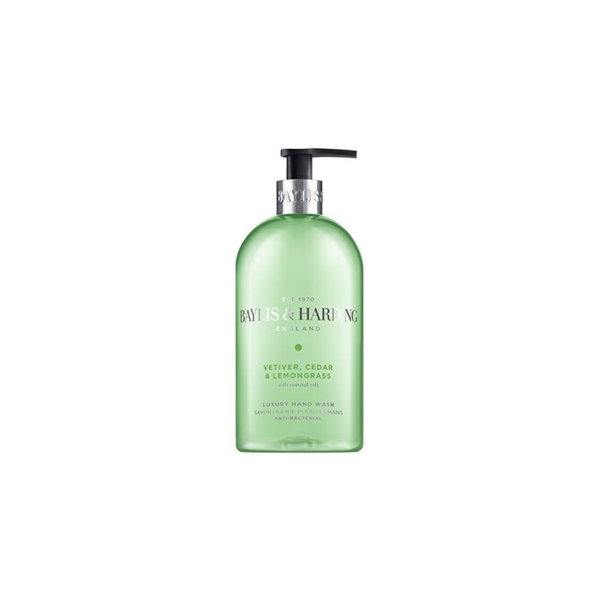Baylis & Harding Hand Soap Vetiver, Cedr & Lemongrass - Antibakteriální tekuté mýdlo na ruce 500ml