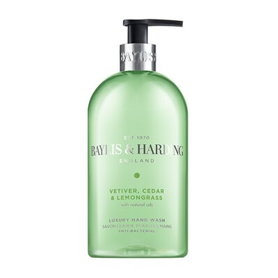 Baylis & Harding Hand Soap Vetiver, Cedr & Lemongrass - Antibakteriální tekuté mýdlo na ruce 500ml