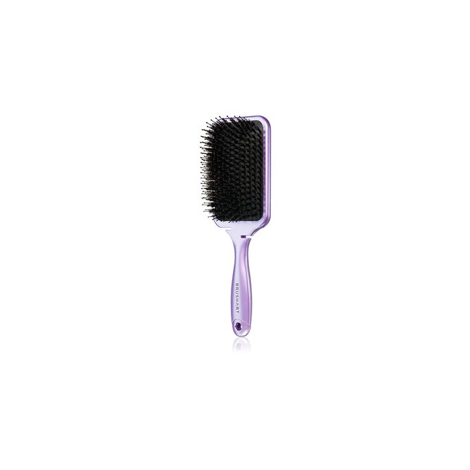 BrushArt Boar Bristle Paddle Hairbrush ( Metalická lila ) - Plochý kartáč