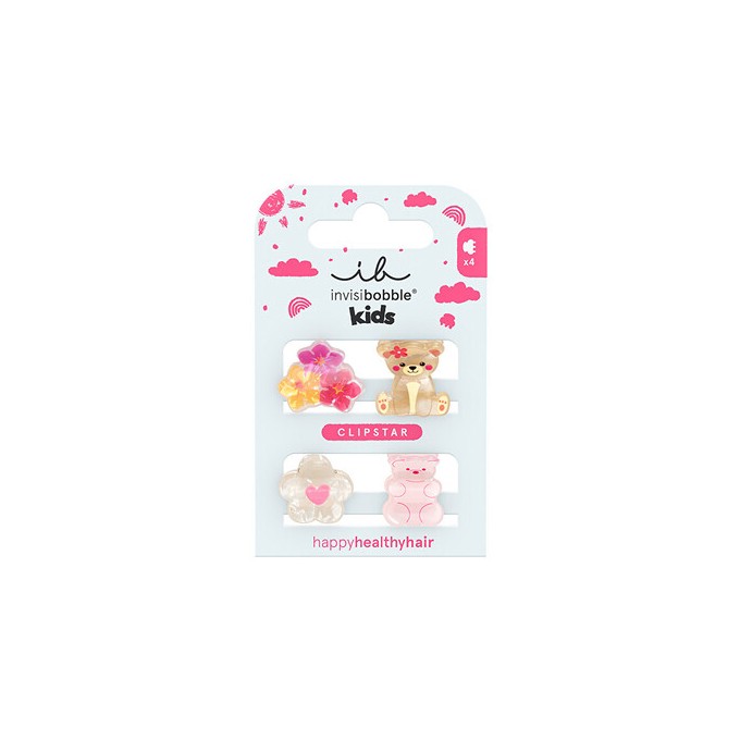 Invisibobble Clipstar Kids Bearly Bloomed - Skřipec do vlasů ( 4 ks )