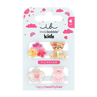Invisibobble Clipstar Kids Bearly Bloomed - Skřipec do vlasů ( 4 ks )