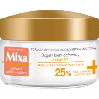 Mixa Extreme Nutrition Rich Nourishing Cream - Vyživující krém pro velmi suchou a citlivou pleť 50ml