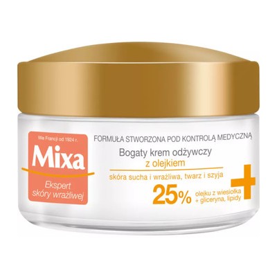Mixa Extreme Nutrition Rich Nourishing Cream - Vyživující krém pro velmi suchou a citlivou pleť 50ml