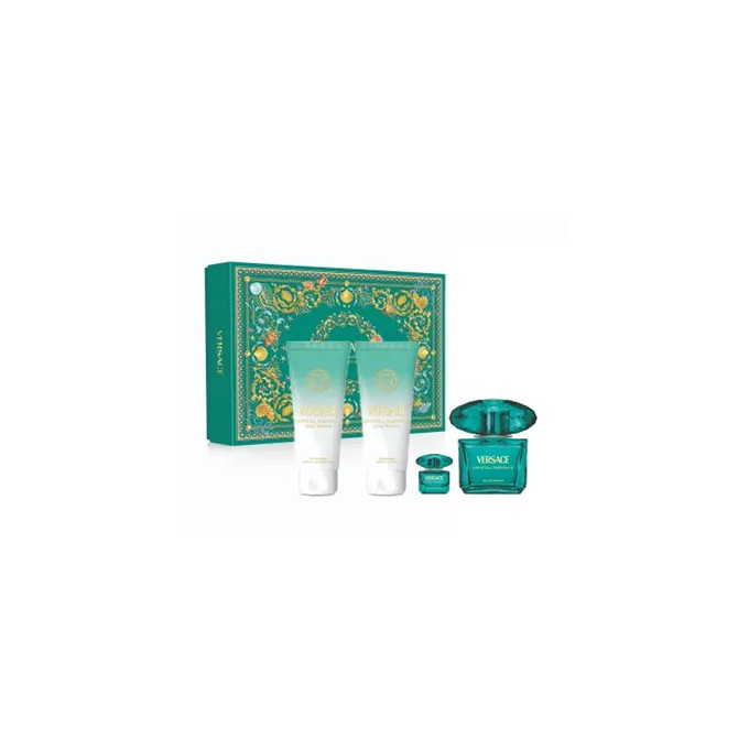 Versace Crystal Emerald Dárková sada EDP 90 ml, miniaturka EDP 5 ml, sprchový gel 100 ml a tělové mléko 100 ml 90ml