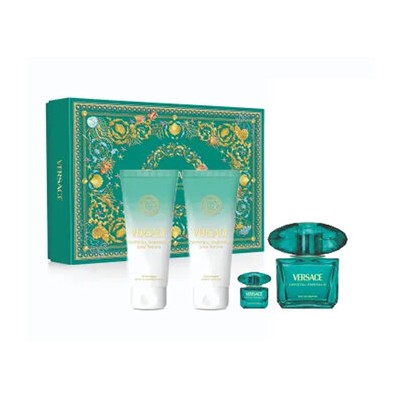 Versace Crystal Emerald Dárková sada EDP 90 ml, miniaturka EDP 5 ml, sprchový gel 100 ml a tělové mléko 100 ml 90ml